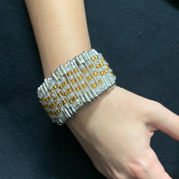 Handmade gold and clear bracelet! Super unique piece - Picture 2 of 2